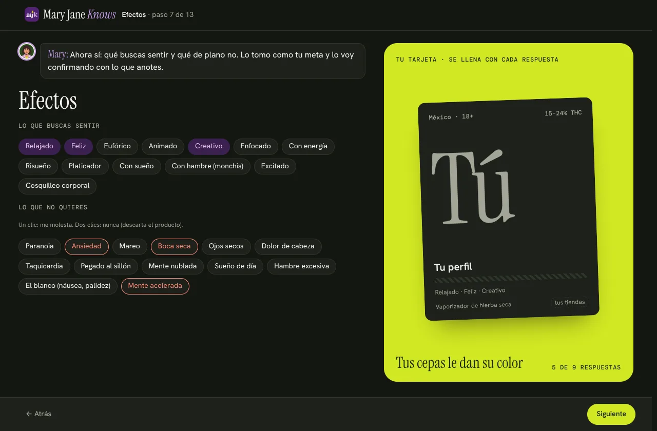 Efectos: lo que buscas sentir y lo que no quieres